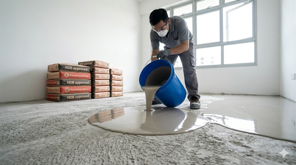 HDB floor leveling and screeding