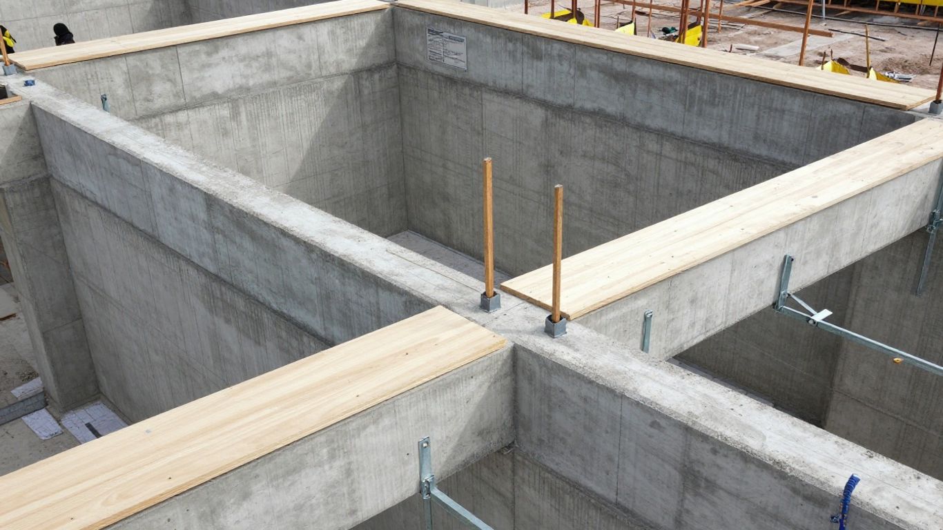 Detailed formwork design for concrete structures.