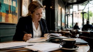 Regulatory officer reviewing building codes