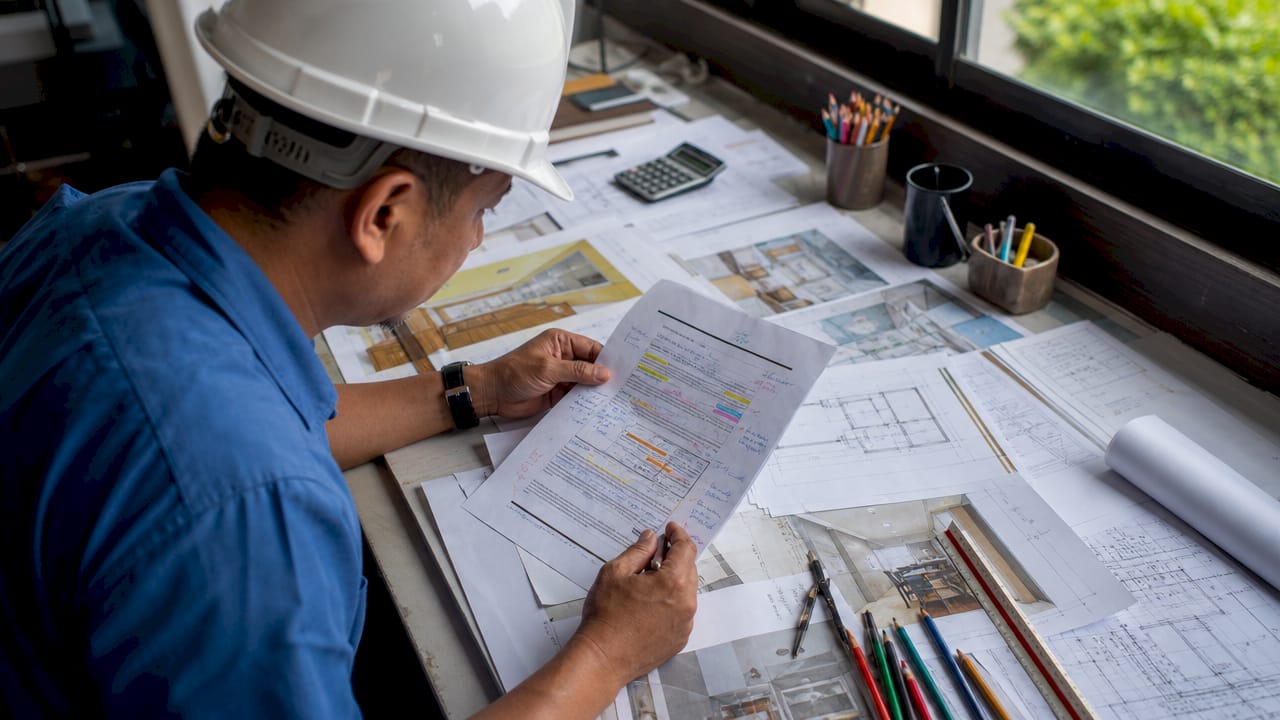 Man reviewing HDB renovation permit document