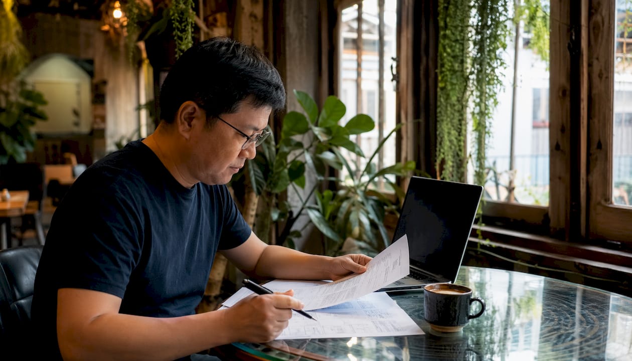 Developer reviewing URA submission documents