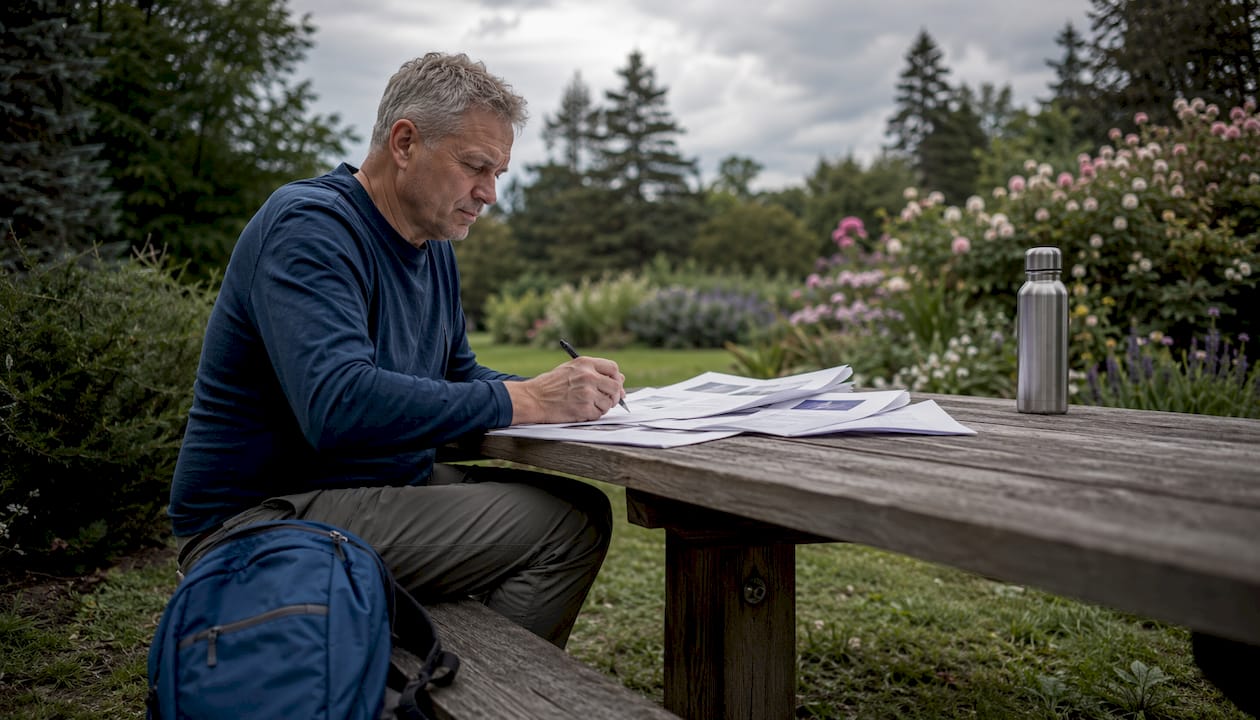 Man reviewing engineering project proposals
