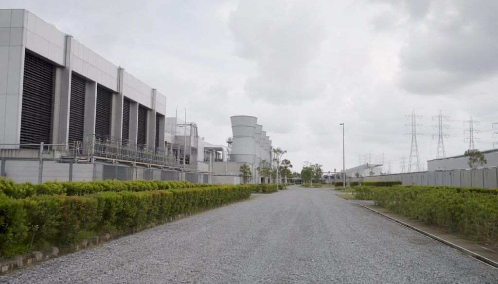 Modern data center exterior building