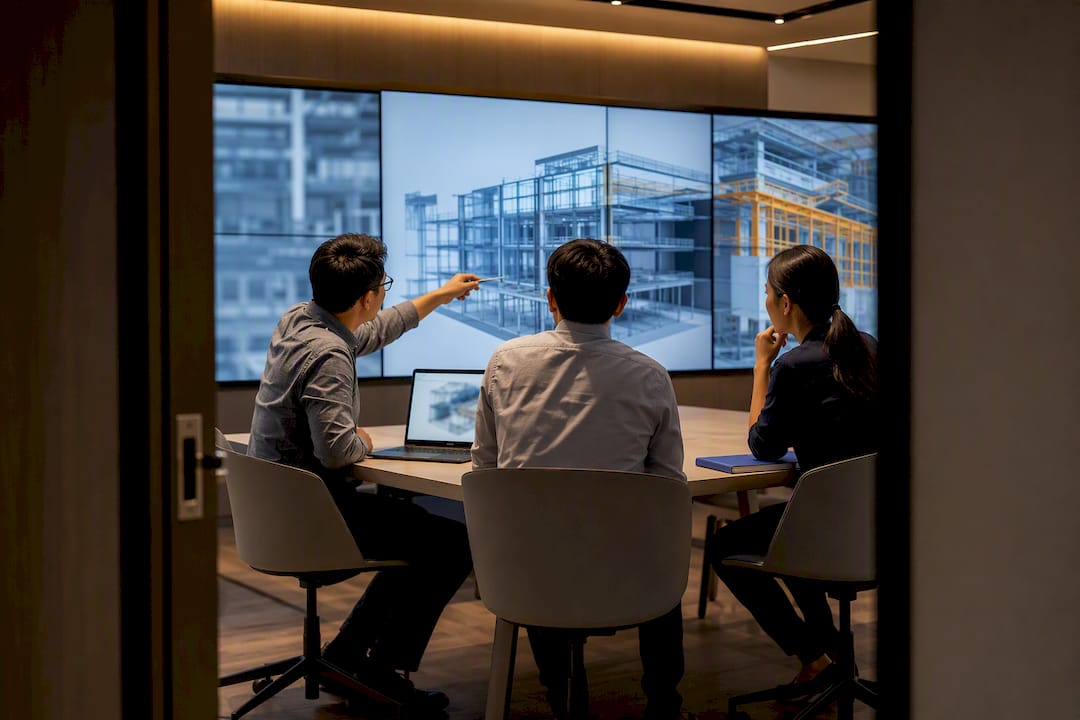 Engineers reviewing federated BIM models