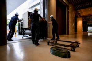 Chiller removal route designed for maintenance access
