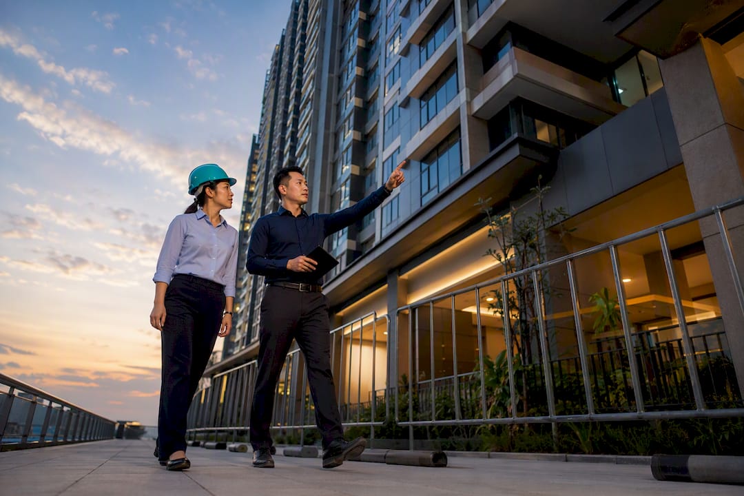 Consultants inspecting completed Singapore development