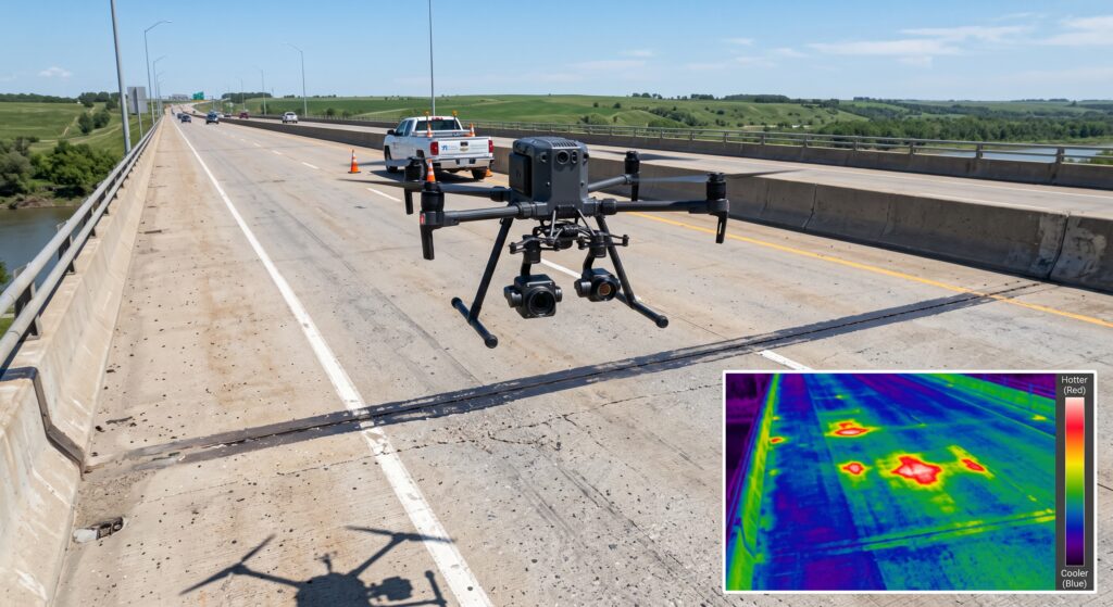 Infrared thermography for concrete
