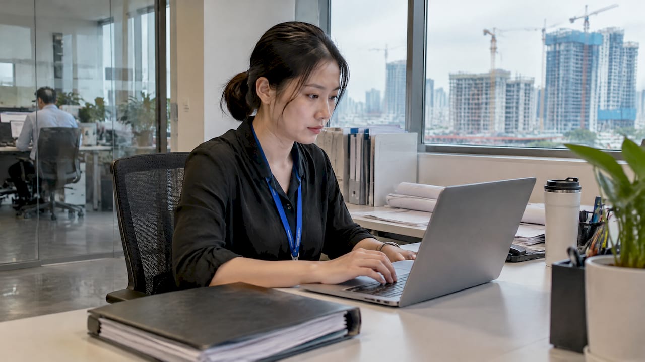 Specialist reviewing Singapore TOP eform submission
